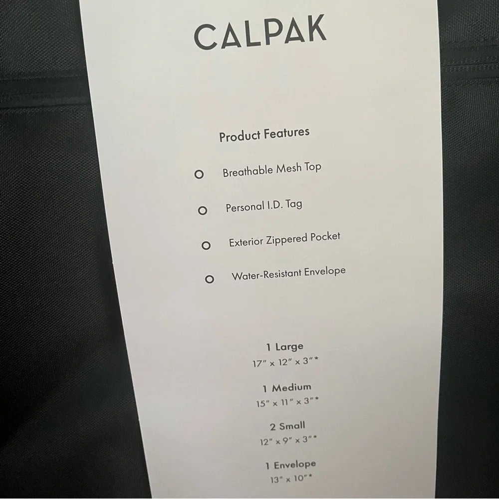 NWT Calpak Black Packing Cubes - Picture 11 of 15